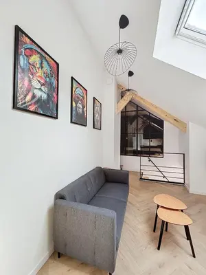 Coin salon dans l'établissement Petit Loft centre-ville