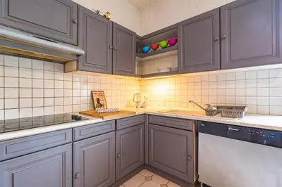 Cuisine ou kitchenette dans l'établissement Grand appartement Reims gare centre 4 chambres