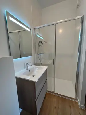 Salle de bains dans l'établissement Ecolodge 