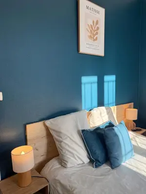 Un ou plusieurs lits dans un hébergement de l'établissement Studio SN3 - Centre-Ville Meaux - Proche Disneyland