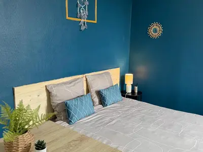 Un ou plusieurs lits dans un hébergement de l'établissement Studio SN4 - Centre-Ville Meaux - Proche Disneyland