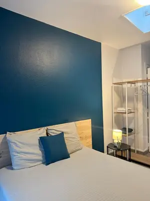 Un ou plusieurs lits dans un hébergement de l'établissement Studio SN9 - Centre-Ville Meaux - Proche Disneyland