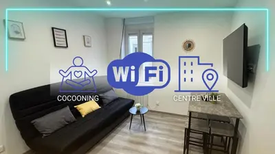 Télévision ou salle de divertissement dans l'établissement Agréable T2- Centre ville