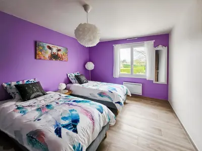 Un ou plusieurs lits dans un hébergement de l'établissement Villa L'Isachrist, Calme, Confort, 20' Disneyland