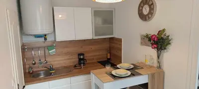 Cuisine ou kitchenette dans l'établissement Chez Philippe