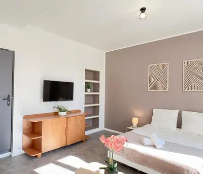 Un ou plusieurs lits dans un hébergement de l'établissement Studio B3 - Centre-Ville Meaux - Proche Disneyland