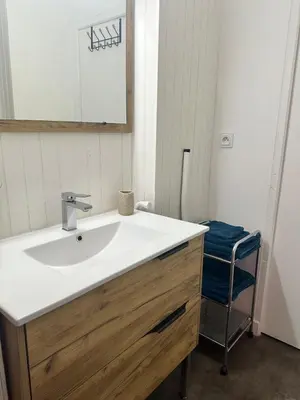 Salle de bains dans l'établissement T2 bords de Meuse