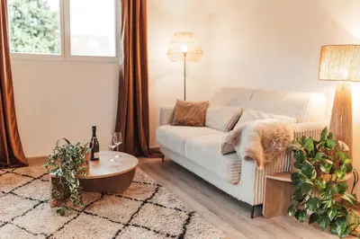 Coin salon dans l'établissement Appartement haut de gamme - Epernay Centre - 3 étoiles