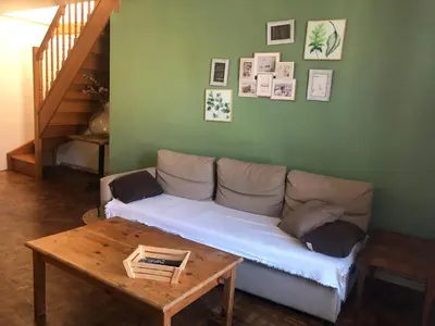 Coin salon dans l'établissement Confort et chaleureux 5 min gare