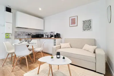 Cuisine ou kitchenette dans l'établissement Le Raffiné Centre Ville