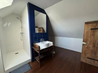 Salle de bains dans l'établissement Gîte du Moulinet