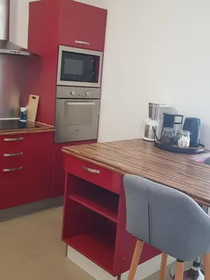 Cuisine ou kitchenette dans l'établissement Appartement en duplex, proche du centre ville, parking privé