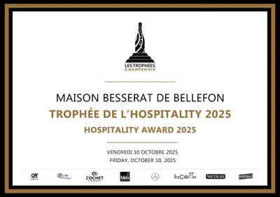 Certificat, récompense, panneau ou autre document affiché dans l'établissement Les Suites BB, Champagne Besserat de Bellefon