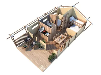 Balcon ou terrasse dans l'établissement Comet Glamping Tent, Ardennes