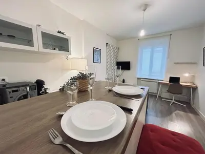 Télévision ou salle de divertissement dans l'établissement Duruy D studio confort proche piscine et patinoire