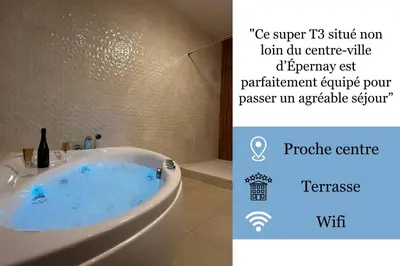 Plan de l'établissement E1 Reton magnifique T3 RDC terrasse et jacuzzi