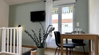 Télévision ou salle de divertissement dans l'établissement Belin Cool terrasse et parking proche centre ville