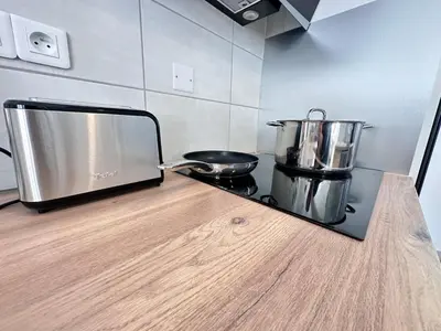 Cuisine ou kitchenette dans l'établissement Gite 10 personnes avec jacuzzi à 10 min de Reims