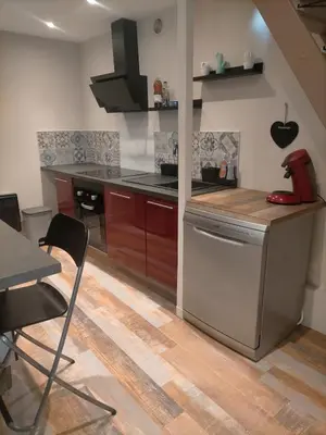 Cuisine ou kitchenette dans l'établissement S Bourgeois 2 Charmant T3 tout équipé au centre