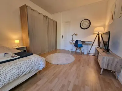 Un ou plusieurs lits dans un hébergement de l'établissement Mont d'arène superbe appartement proche gare