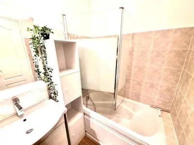 Salle de bains dans l'établissement Mont d'arène superbe appartement proche gare