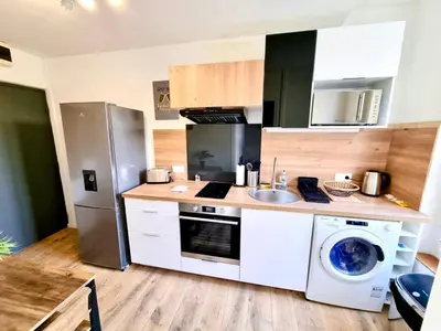 Cuisine ou kitchenette dans l'établissement Mont d'arène superbe appartement proche gare