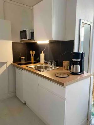 Cuisine ou kitchenette dans l'établissement Studio Cosy Centre de Reims