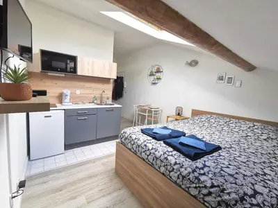 Cuisine ou kitchenette dans l'établissement Le Nid champenois