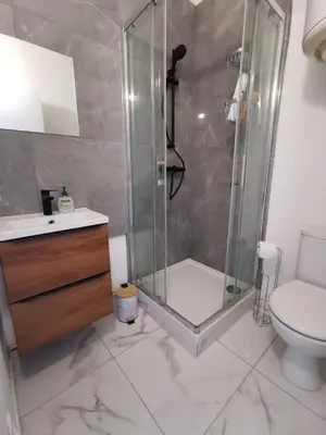 Salle de bains dans l'établissement Le Nid champenois
