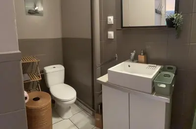 Salle de bains dans l'établissement chez Nadège