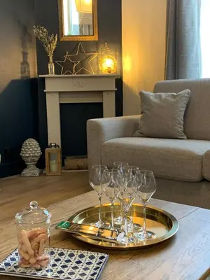Coin salon dans l'établissement NUANCES Gîte Simplicity and elegance 8-pers