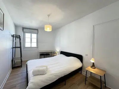 Un ou plusieurs lits dans un hébergement de l'établissement Hambourg, 11 Pers, Spacieux, Élegant, Moderne