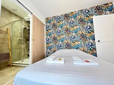 Salle de bains dans l'établissement Chamonix magnifique duplex avec terrasse au centre