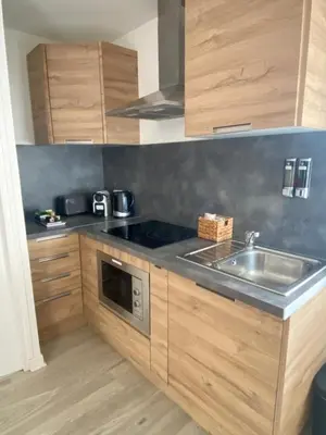 Cuisine ou kitchenette dans l'établissement Jolie maison Margnotine avec cour & parking privés