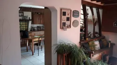 Cuisine ou kitchenette dans l'établissement La ferme des gribouts