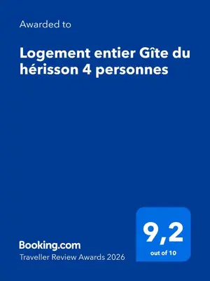 Certificat, récompense, panneau ou autre document affiché dans l'établissement Logement entier Gîte du hérisson 4 personnes