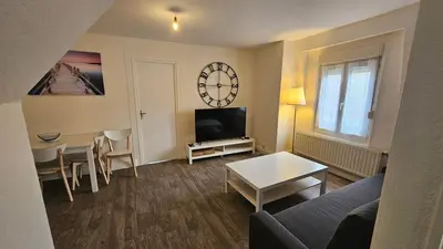 Télévision ou salle de divertissement dans l'établissement La Tanière Sedanaise 2 bedrooms parking wifi
