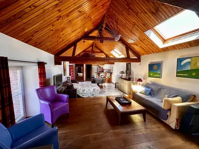 Coin salon dans l'établissement Appartement dans les vignes
