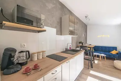 Cuisine ou kitchenette dans l'établissement Le Patio Champenois