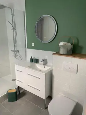 Salle de bains dans l'établissement Autour de la bulle