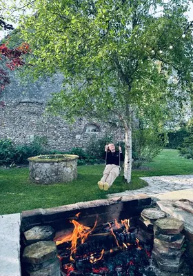 Jardin de l'établissement 19th century farm house with pool in Champagne