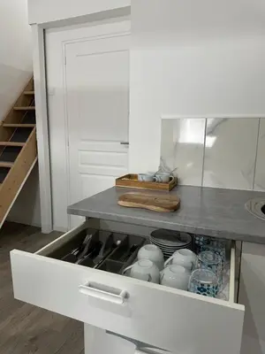 Cuisine ou kitchenette dans l'établissement Le nid du 4