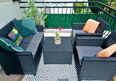 Coin salon dans l'établissement Belle maison conviviale