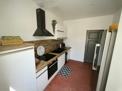 Cuisine ou kitchenette dans l'établissement Gîte Champagne Philippe Moutardier - Chambre Arôme