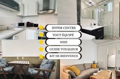 Cuisine ou kitchenette dans l'établissement Jadart T3 avec balcon au pied de la cathédrale