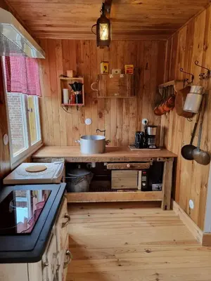 Cuisine ou kitchenette dans l'établissement La Germaine