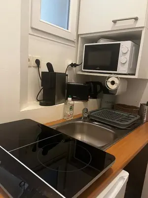 Cuisine ou kitchenette dans l'établissement Le Cosy Champenois! Reims Arena