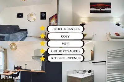 Coin salon dans l'établissement 2 Clairmarais T2 en duplex proche gare centre