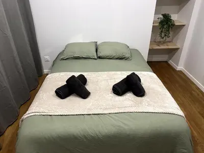 Un ou plusieurs lits dans un hébergement de l'établissement Appartement