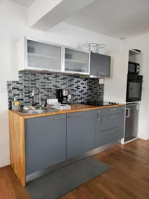 Cuisine ou kitchenette dans l'établissement L'Alliance des Climats